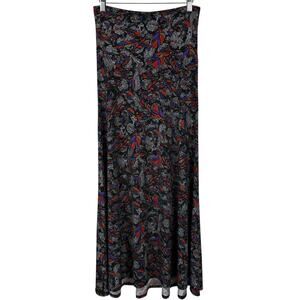 LuLaRoe Maxi Skirt Women XS Boho Tribal Feather Jersey Knit Colorful Comfort